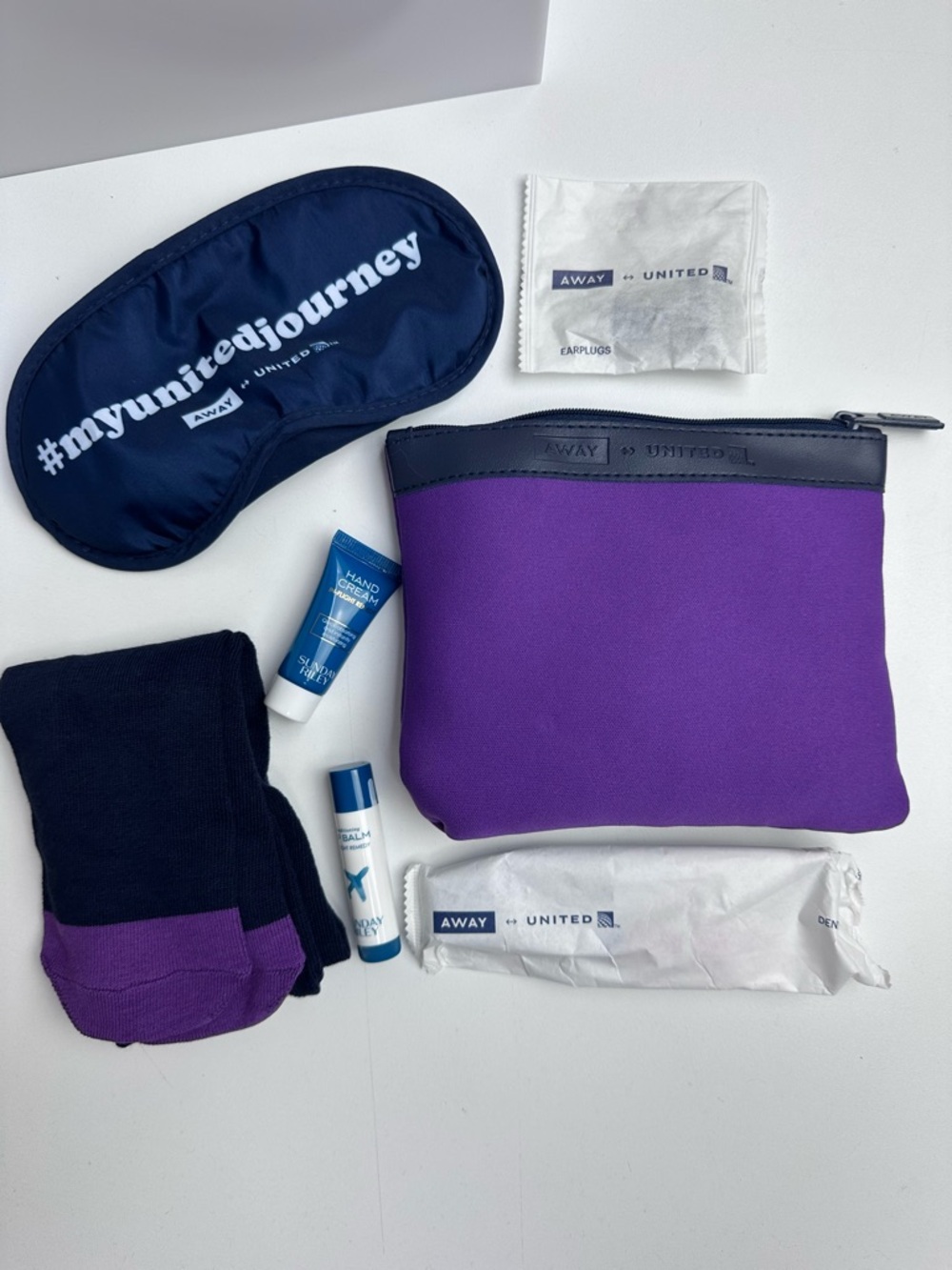 Away x United Amenity Kit Purple Neoprene Never Used Sunday Riley